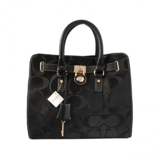 Coach Lock Medium Black Totes AOS | Women